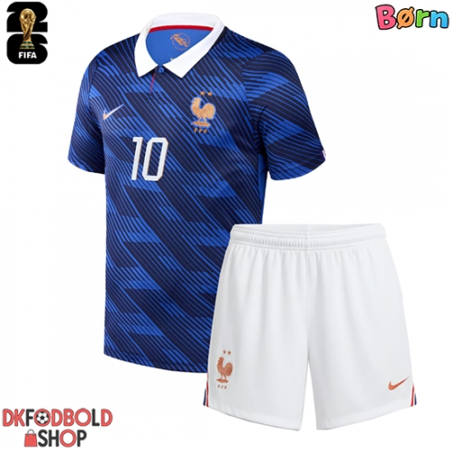 Frankrig Kylian Mbappe #10 Hjemmebanesæt Børn VM 2026 Kort ærmer (+ korte bukser)